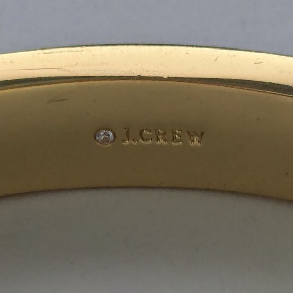 J. Crew Faux Tortoise Shell Gold Tone Oval Bangle Bracelet - Picture 2 of 4